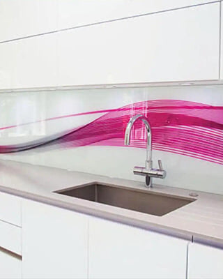 Wave Printed Splashbacks - CreoGlass®