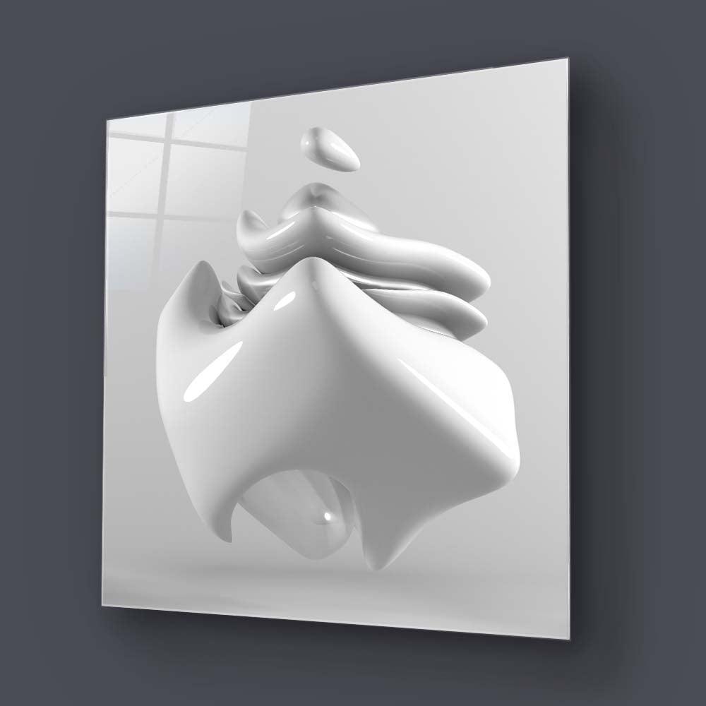 Bespoke decorative glass wall art with 3D sculptural design, modern luxury interior feature