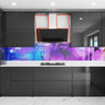 Purple & Blue Fluid - Abstract Printed Splashback - Bespoke - CreoGlass®