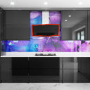 Purple & Blue Fluid - Abstract Printed Splashback - Bespoke - CreoGlass®