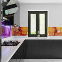 Purple & Blue Fluid - Abstract Printed Splashback - Bespoke - CreoGlass®