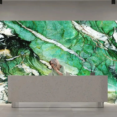 "Patagonia Green" - LED Backlit Glass Splashback - Bespoke - CreoGlass®