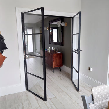 Industrial Edge - Double Hinged Glass Door with Latch and Frame - PMF