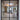 modern black double hinged steel framed glass door in bright spacious interior with wood flooring