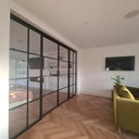 Atrium Grid – Double Sliding Glass Doors with Two Side Panels – PMF - CreoGlass®