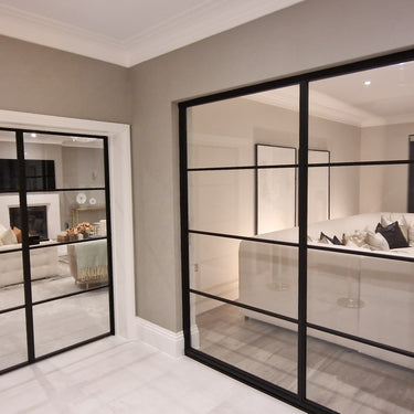 Metro Grid - Double Hinged Glass Door with Latch and Frame - PMF