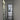 Modern hallway with frosted glass door and black-framed glass hinged door leading to living room