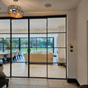 Modern Edge – Double Sliding Glass Door with Two Side Panels – PMF - CreoGlass®