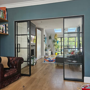 Urban Line – Double Hinged Glass Door with 2 Side Panels and Frame – PMF