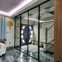 Studio Grid – Double Sliding Glass Door with Two Side Panels – PMF - CreoGlass®