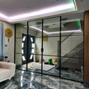 Studio Grid – Double Sliding Glass Door with Two Side Panels – PMF - CreoGlass®