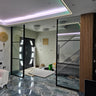 Studio Grid – Double Sliding Glass Door with Two Side Panels – PMF - CreoGlass®