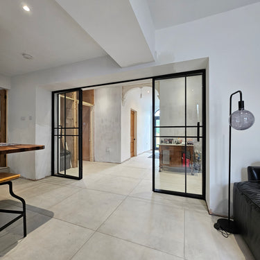 Cityscape Frame – Double Hinged Glass Door with 2 Side Panels, Handle and Frame – PMF