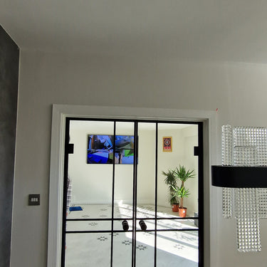 Crest View – Double Hinged Glass Door with Knob and Frame – PMF