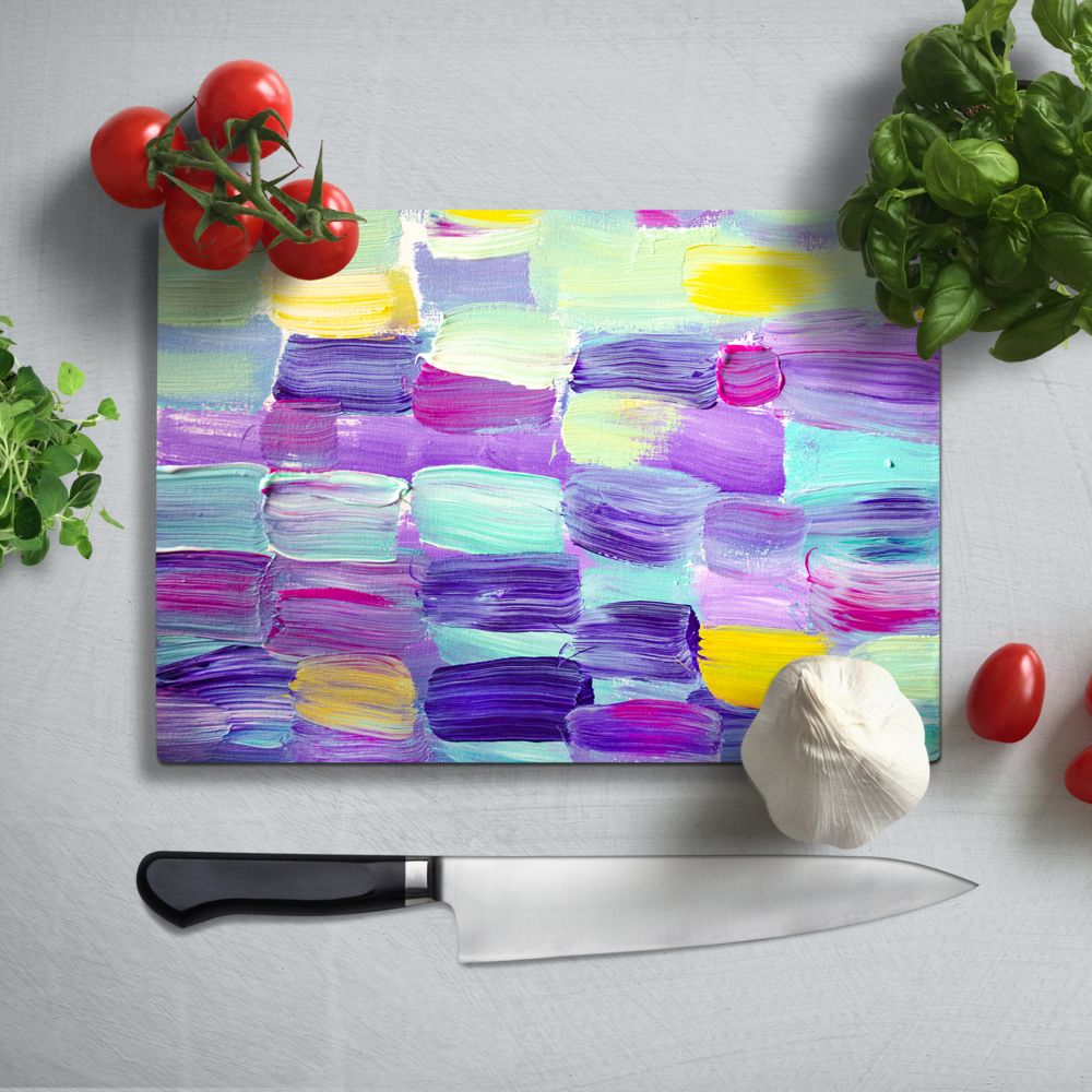 Abstract 2 Glass Chopping Board and Worktop