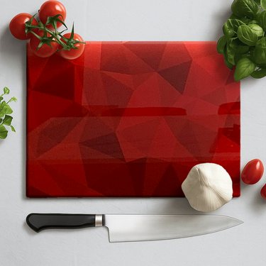 Abstract Red Prism Glass Chopping Board and Placemat - CreoGlass®