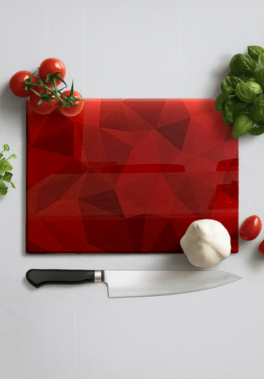 Abstract Red Prism Glass Chopping Board and Placemat - CreoGlass®