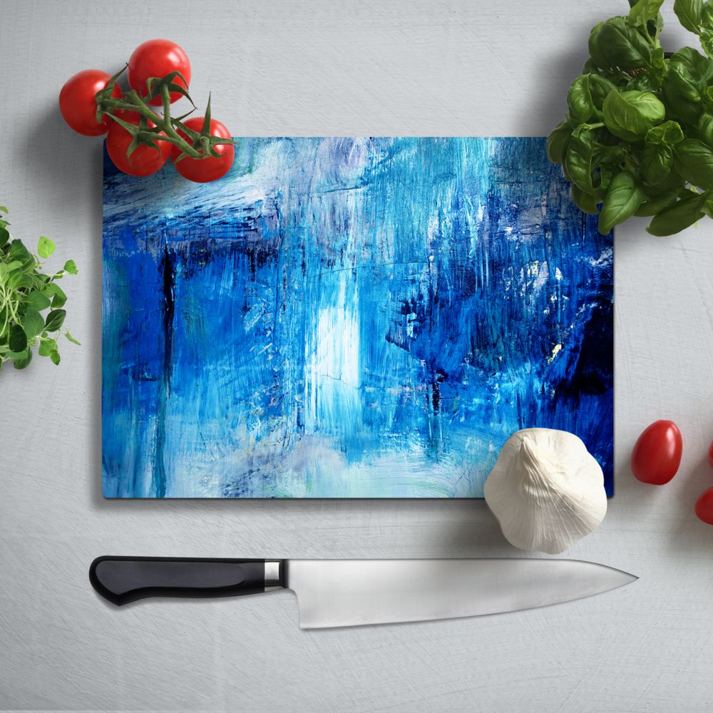 Abstract 4 Glass Chopping Board and Worktop