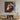 Vibrant geometric horse wall art above modern wood console in contemporary living room