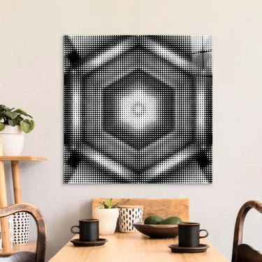 Abstract Halftone Hexagon Glass Wall Art - DIY - CreoGlass®