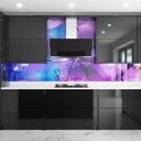 Purple & Blue Fluid - Abstract Printed Splashback - Bespoke - CreoGlass®