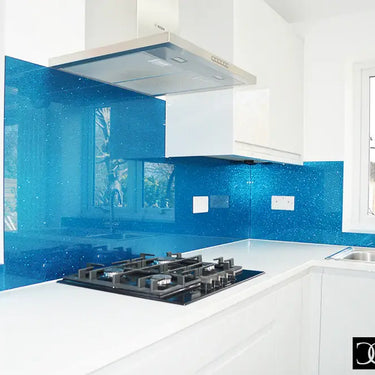 100% Fine Sparkle – Sapphire Blue Splashback - Bespoke