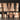 Modern kitchen with a large decorative LED back illuminated backsplash featuring a wood grain pattern.