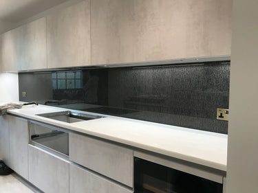 Obsidian Black - Italian Splashback - Bespoke - CreoGlass®