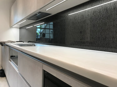 Obsidian Black - Italian Splashback - Bespoke - CreoGlass®