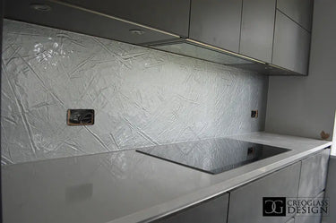Molten Silver - Kiln Splashback - Bespoke - CreoGlass®
