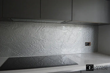 Molten Silver - Kiln Splashback - Bespoke - CreoGlass®
