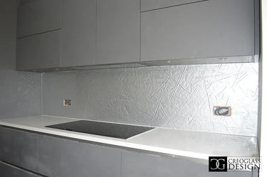 Molten Silver - Kiln Splashback - Bespoke - CreoGlass®