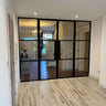 Industrial Edge – Double Hinged Glass Door with 2 side panels, Latch and Frame – internal steel and glass door, photo 3