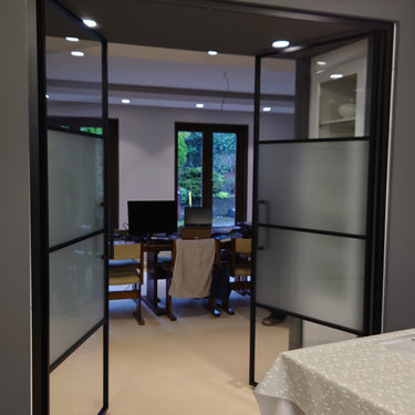 Elegance Grid – Double Hinged Glass Door with Handle and Frame – PMF