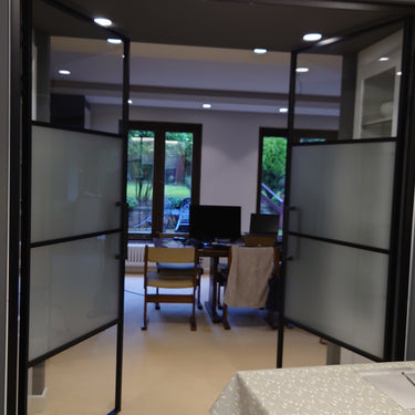 Elegance Grid – Double Hinged Glass Door with Handle and Frame – PMF