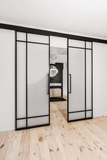 Frost Grid - Double Sliding Glass Door – internal steel and glass door, photo 1