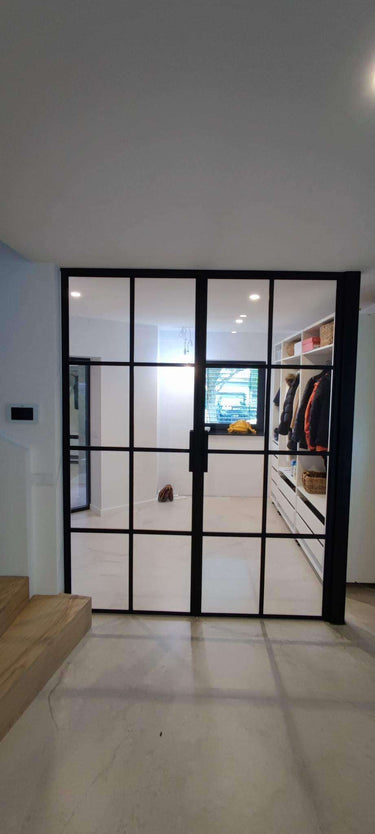 Industrial Edge - Double Hinged Glass Door with Latch and Frame – internal steel and glass door, photo 1