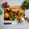 Garden Fruits on Wooden Board Glass Chopping Board and Placemat - CreoGlass®