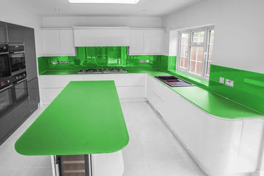 Moss Drift Plain Colour 10mm Glass Worktop - CreoGlass®