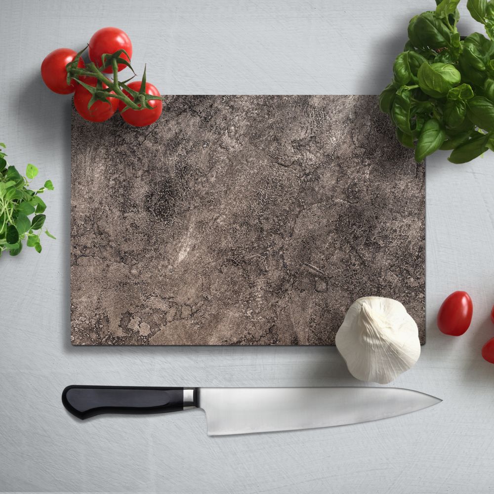 Grey Wall Texture Glass Chopping Board and Worktop - CreoGlass®