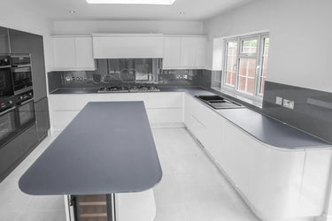 Graphite Glow Plain Colour 10mm Glass Worktop - CreoGlass®