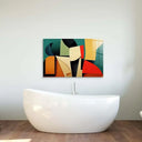 Grunge Abstract Geometric Shapes Glass Wall Art - DIY - CreoGlass®