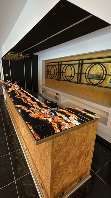Volcanic Onyx Glass Bar top - CreoGlass®
