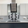 Black Pixel Stencil - Metallic Splashback - Bespoke - CreoGlass®