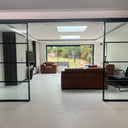 Urban Grid – Double Sliding Glass Doors with Two Side Panels – PMF - CreoGlass®