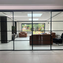 Urban Grid – Double Sliding Glass Doors with Two Side Panels – PMF - CreoGlass®