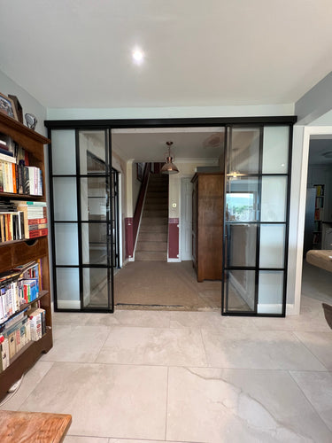 Loft Line – Double Sliding Glass Doors with Two Side Panels – PMF - CreoGlass®