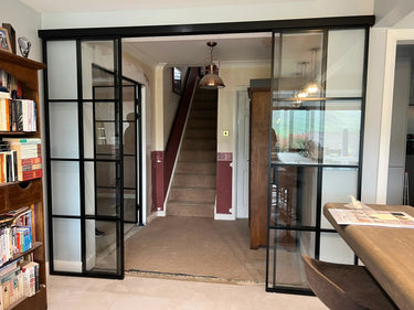Loft Line – Double Sliding Glass Doors with Two Side Panels – PMF - CreoGlass®