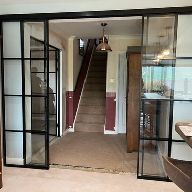 Loft Line – Double Sliding Glass Doors with Two Side Panels – PMF - CreoGlass®