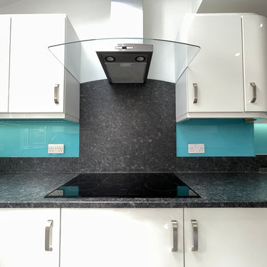 Aqua Blue - Colour Glass Splashback – Bespoke - CreoGlass®